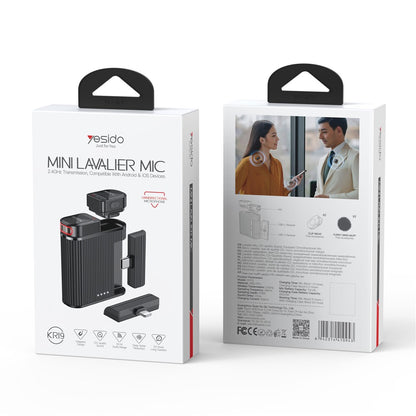 Yesido KR19 Lavalier, USB-C / Lightning, Set of 2 pieces, Black