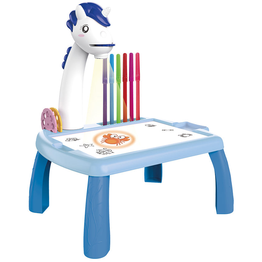 Tavolo da disegno per bambini MaXlife con proiettore MXDP-200, blu