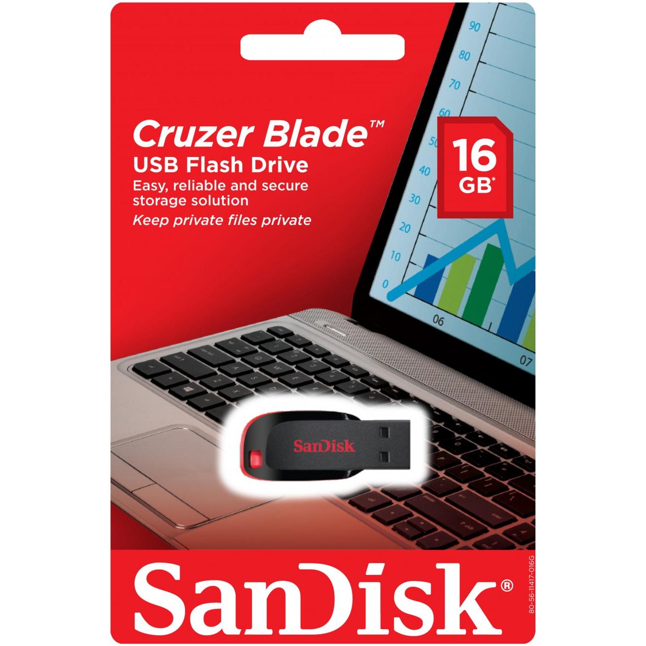 Memoria esterna SanDisk Cruzer Blade USB-A, 16Gb SDCZ50-016G-B35