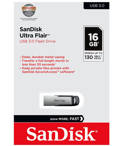 Memoria Esterna USB-A 3.0 SanDisk Ultra Flair, 16Gb SDCZ73-016G-G46