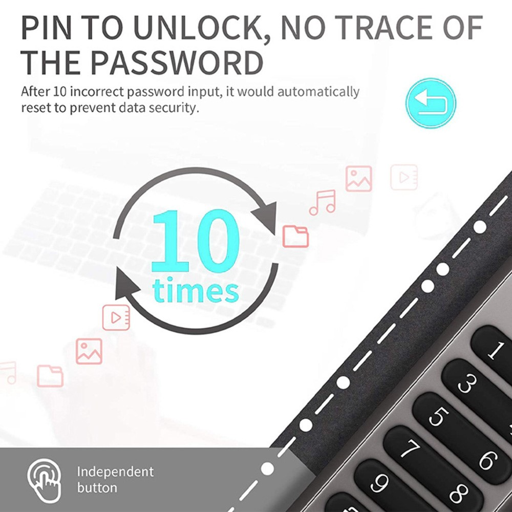 Memoria Esterna USB-A 3.0 OEM XC002 KeySecure, 64Gb