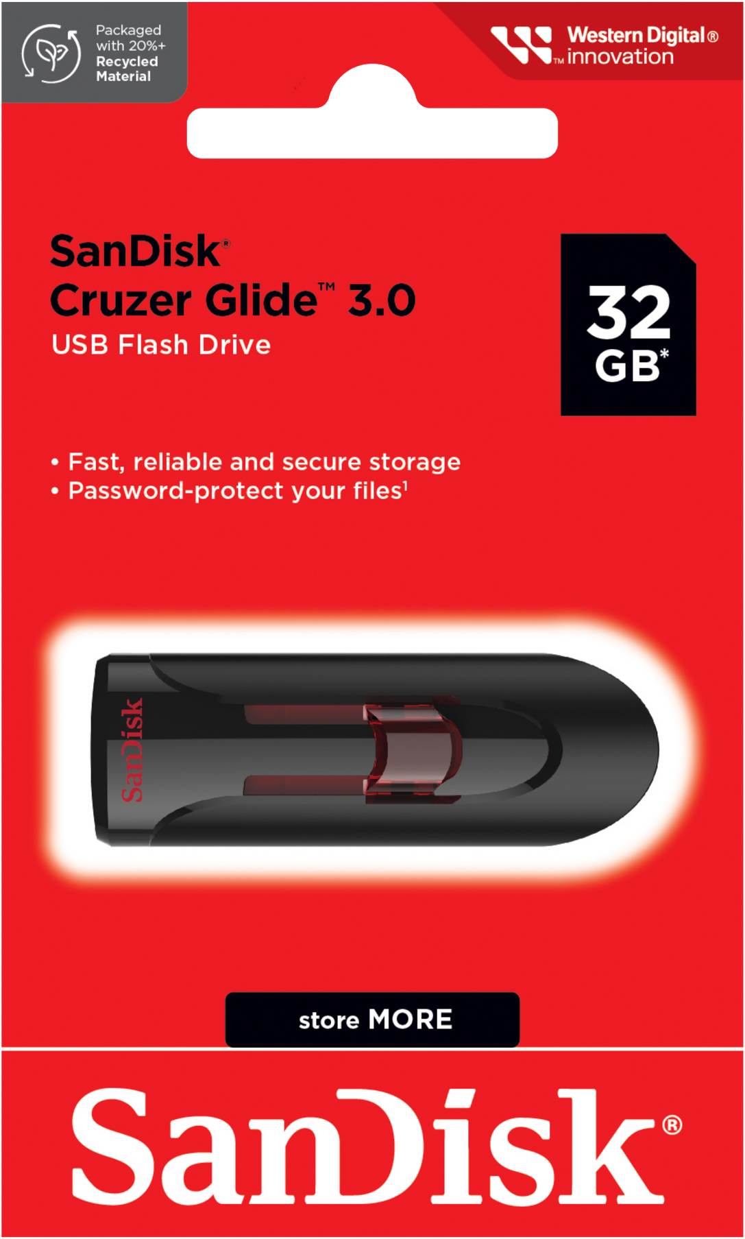 Memoria Esterna USB-A 3.0 SanDisk Cruzer Glide, 32Gb SDCZ600-032G-G35