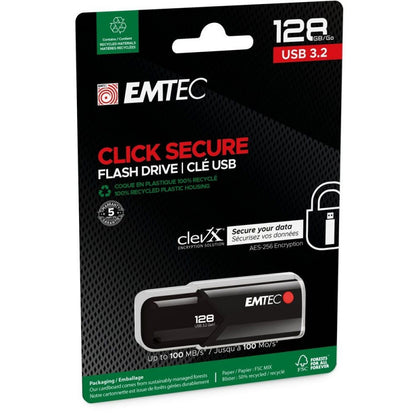 Memoria Esterna USB-A 3.2 Emtec B120 Click Secure, 128Gb ECMMD128GB123
