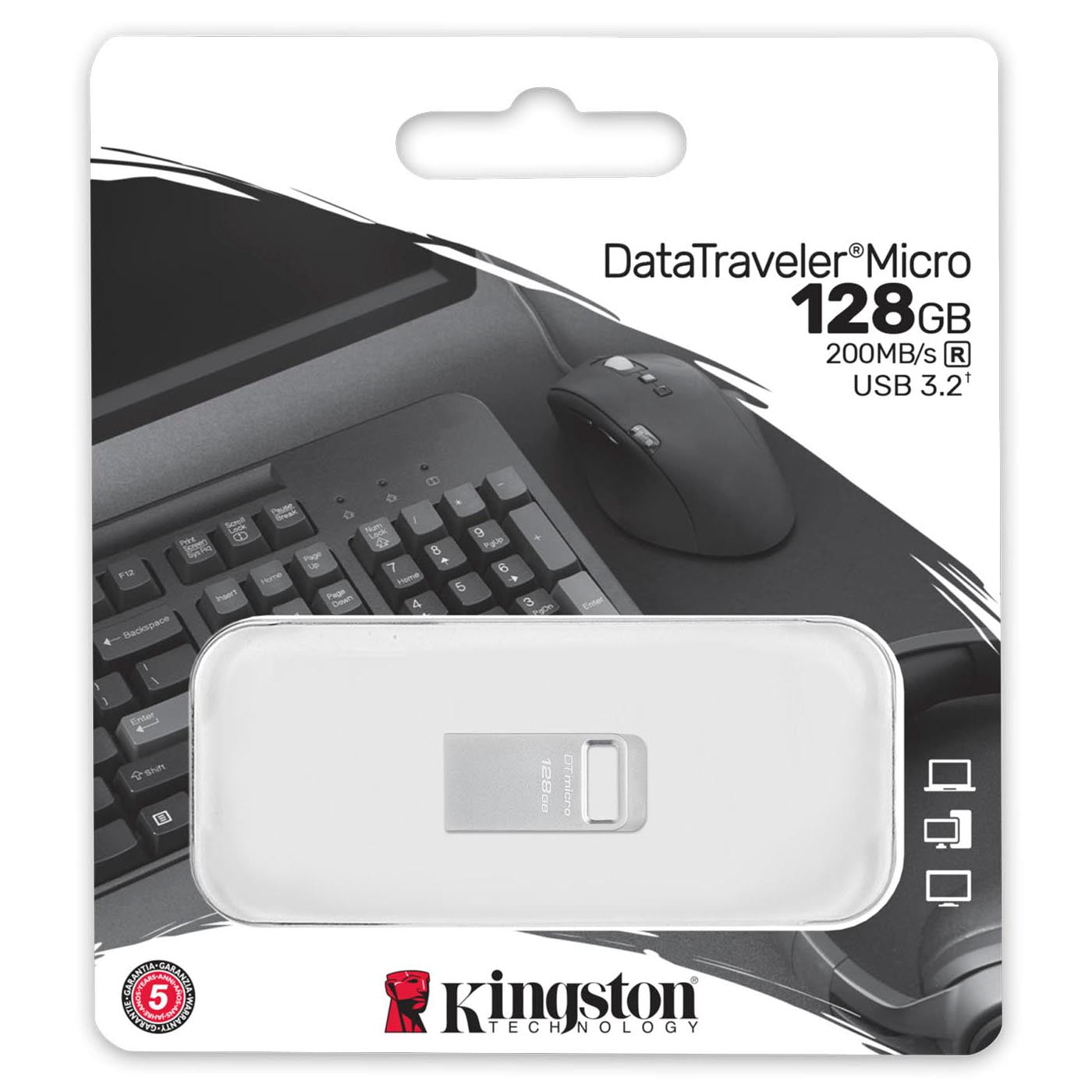 Memoria esterna Kingston Micro G2 USB-A 3.2, 128Gb DTMC3G2/128GB 