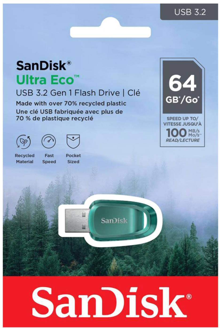 Memoria Esterna USB-A 3.2 SanDisk Ultra Eco, 64Gb SDCZ96-064G-G46