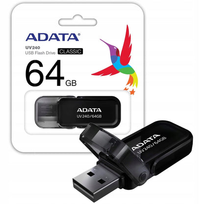 Memoria esterna USB-A Adata UV240, 64Gb AUV240-64G-RBK AUV240-64G-RBK 