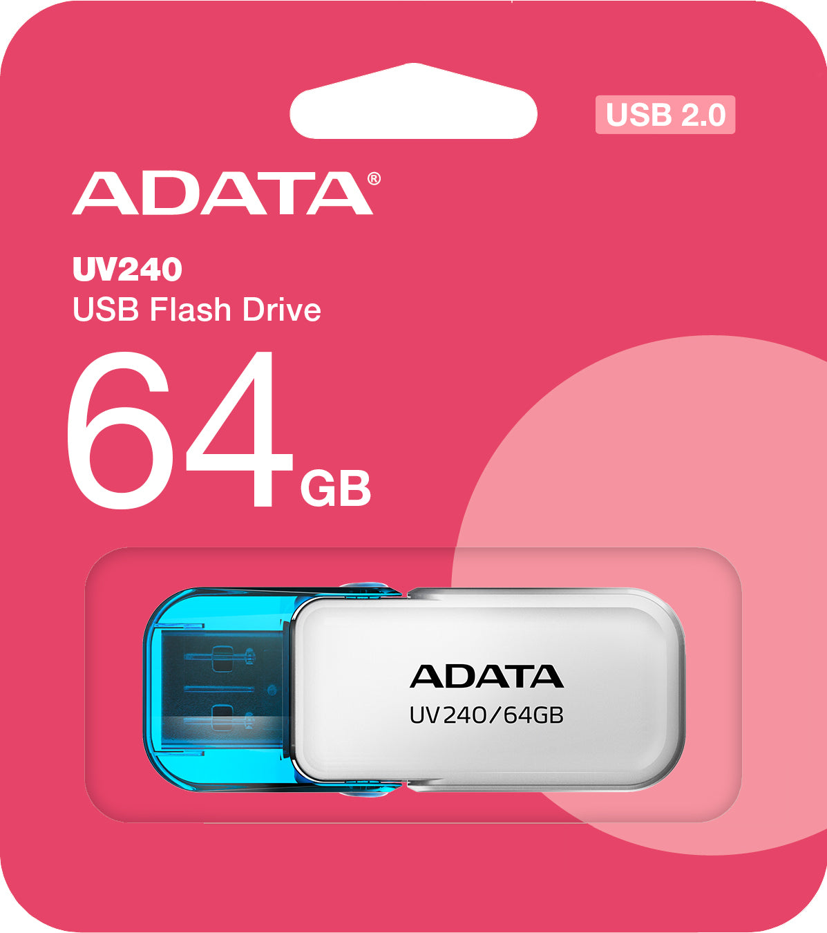 Memoria esterna USB-A Adata UV240, 64Gb AUV240-64G-RWH 