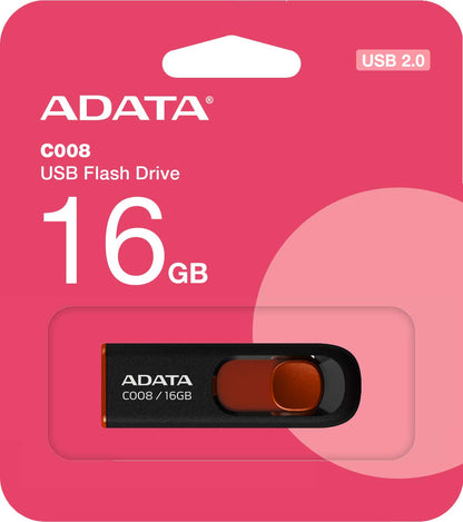 Memoria esterna USB-A Adata C008, 16Gb AC008-16G-RKD 