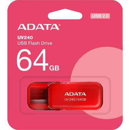 Memoria esterna USB-A Adata UV240, 64 Gb AUV240-64G-RRD 