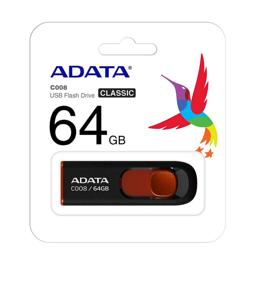 External USB-A Memory Adata C008, 64Gb AC008-64G-RKD