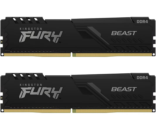 Memoria RAM Kingston Fury Beast, DDR4, 2 x 16GB, 3200MHz KF432C16BBK2/32