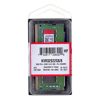Memoria RAM Kingston ValueRAM, DDR4 SODIMM, 8GB, 3200Mhz KVR32S22S8/8