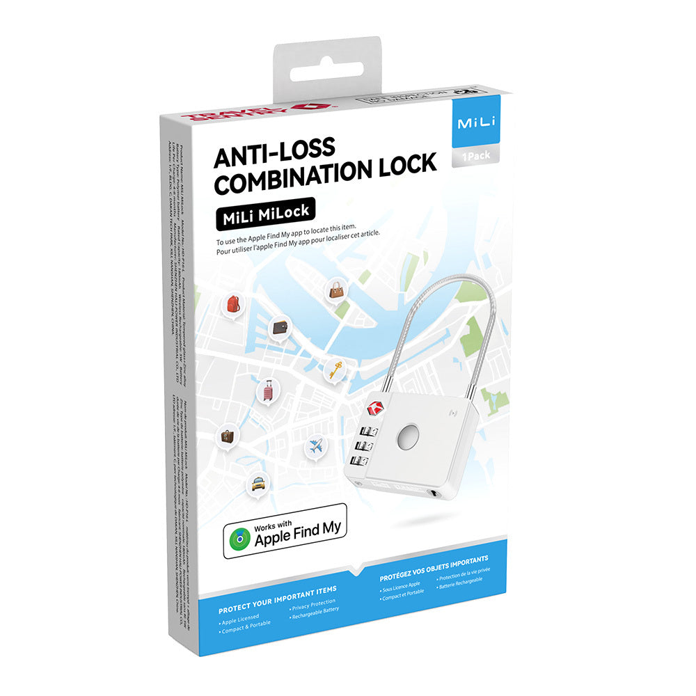 MiLi SmartTag MiLock Luggage for iOS Series, White HD-P16-L