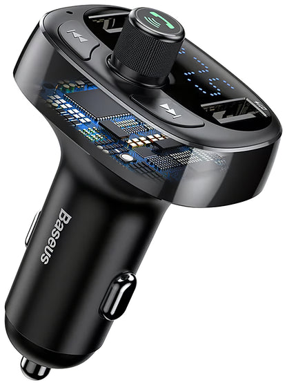 Baseus S-09 Modulatore FM Bluetooth, 2 x USB-A - 1 x microSD 