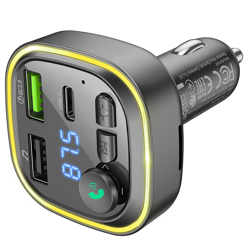 Modulatore FM Bluetooth Borofone BC48, 2 x USB-A - 1 x USB-C