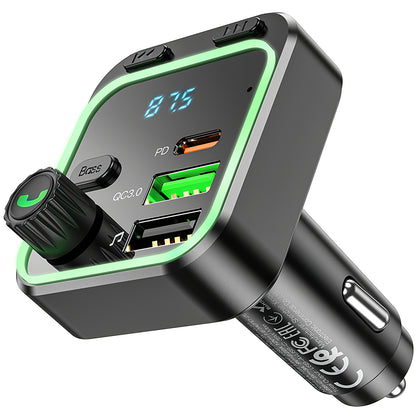 Modulatore FM Bluetooth BC53 Highway, 2 x USB-A - 1 x USB-C 