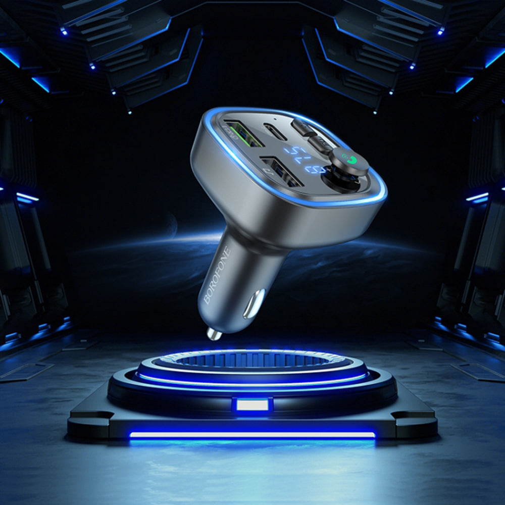 Modulatore FM Bluetooth Borofone BC48, 2 x USB-A - 1 x USB-C