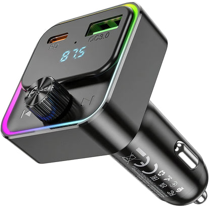 Modulatore FM Bluetooth HOCO E81, 1 x USB-A - 1 x USB-C