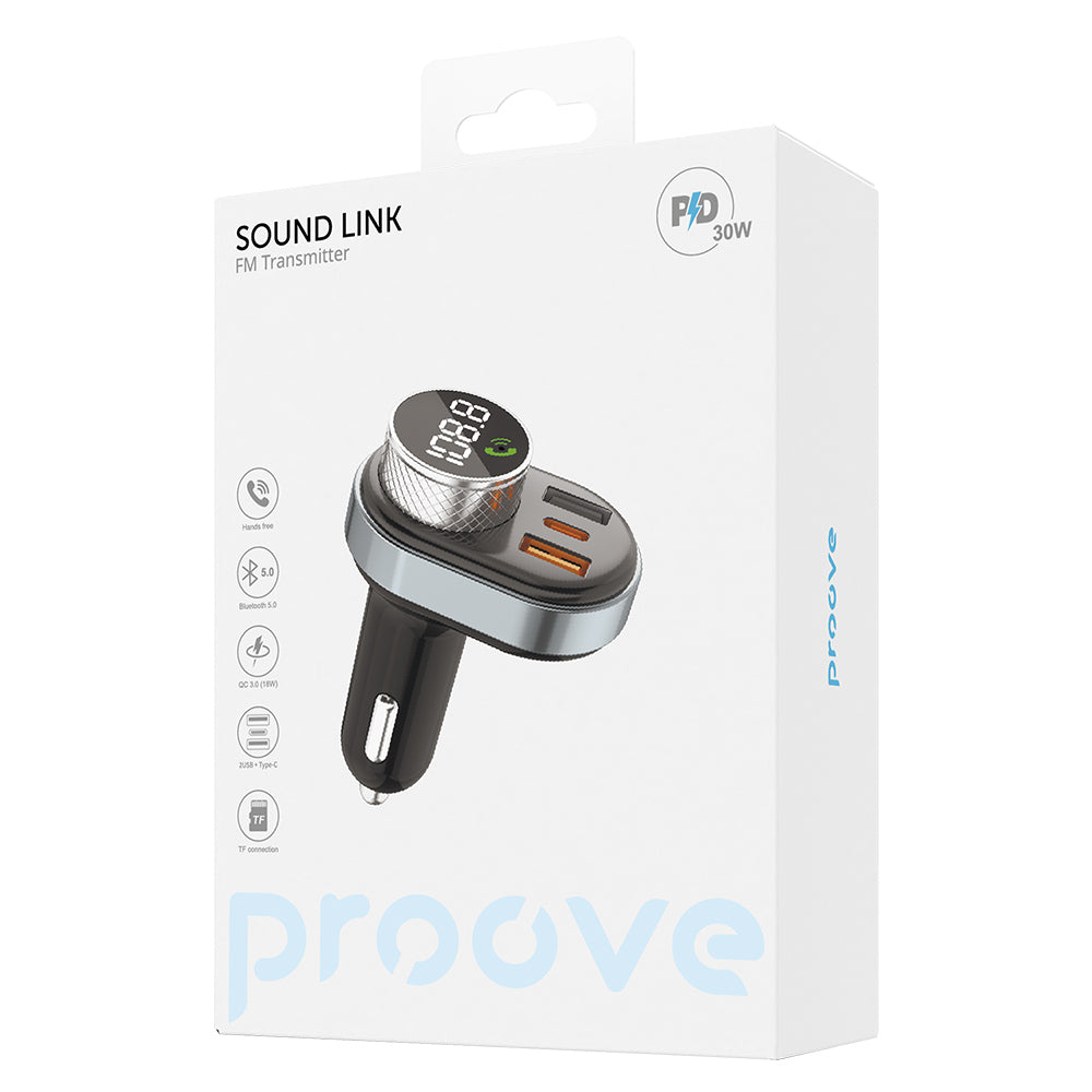 Modulatore FM Bluetooth Proove, 2 x USB-A - 1 x USB-C - 1 x microSD FMSL30110001