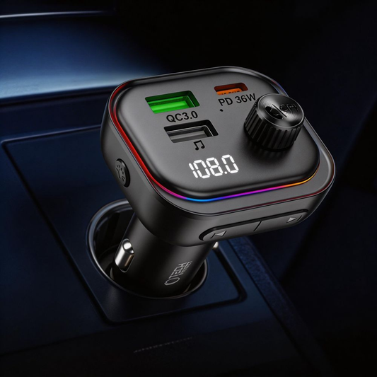 Modulatore FM Bluetooth Tech-Protect CC07, 2 x USB-A - 1 x USB-C
