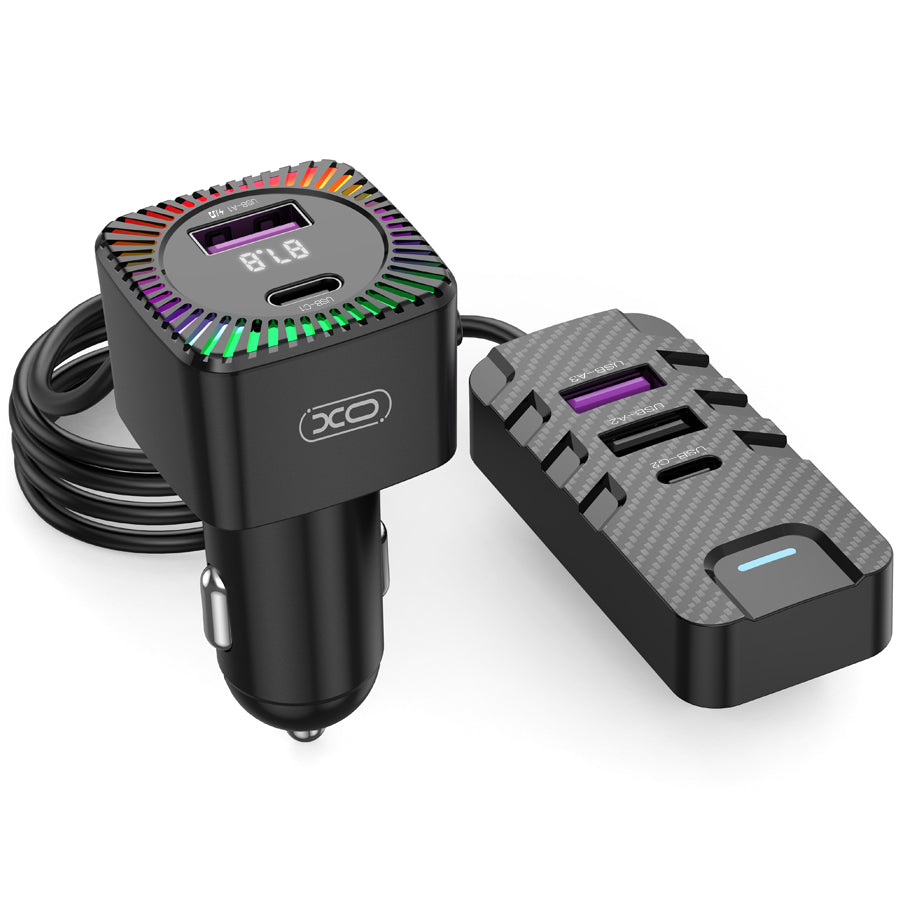 Modulatore FM Bluetooth XO Design BCC13, 2 x USB-C - 3 x USB-A 