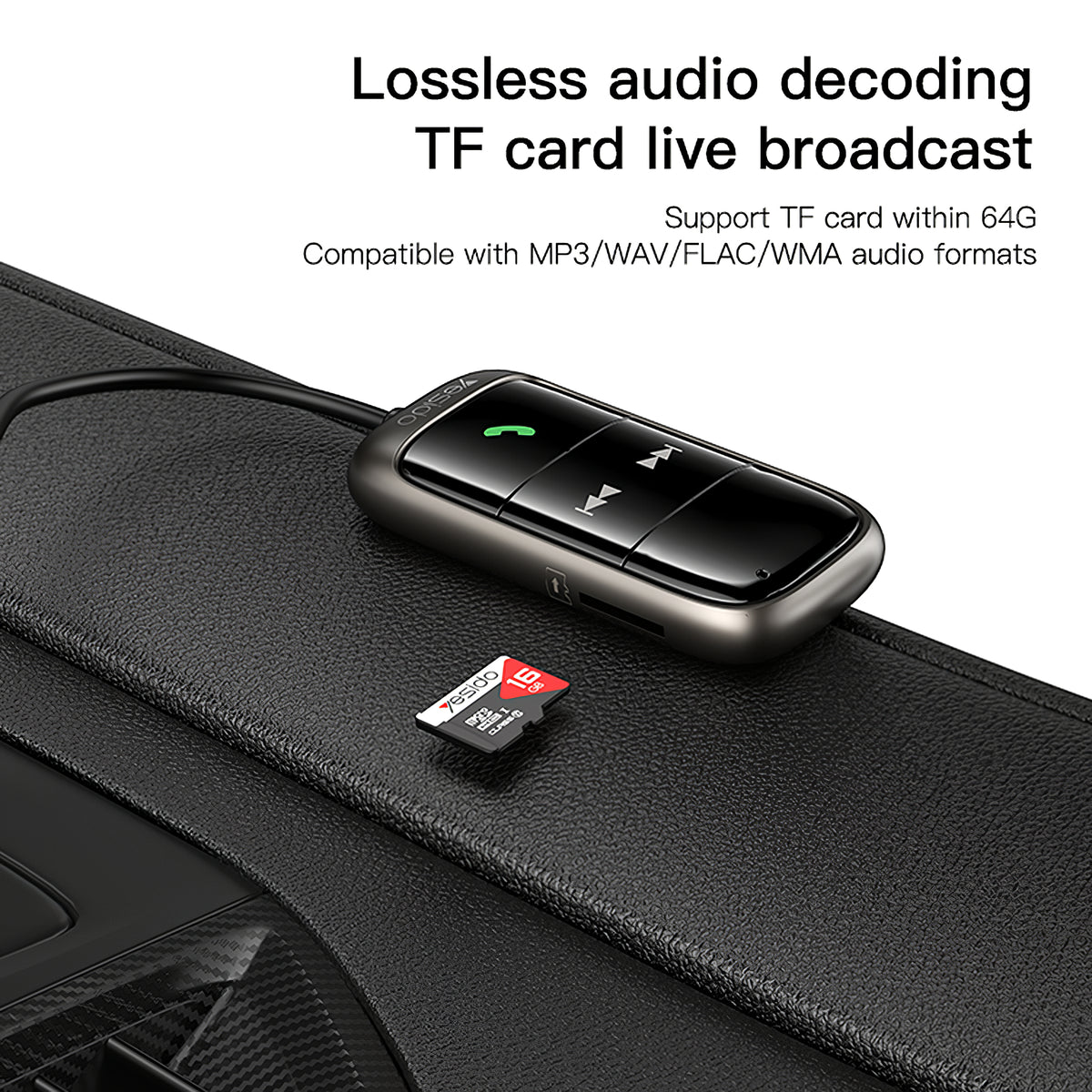 Modulatore FM Bluetooth Yesido YAU32, 1 x 3.5mm - 1 x microSD