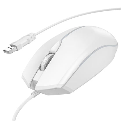 Mouse Gaming Wired USB HOCO GM37, RGB, 2400DPI, Bianco