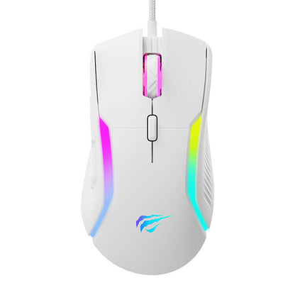 Mouse Gaming Cablato USB HAVIT MS1033, RGB, 800DPI - 8000DPI, Bianco