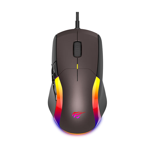 Mouse Gaming Cablato USB HAVIT MS959S, RGB, 1200DPI - 8000DPI, 1.6m, Nero Ocra