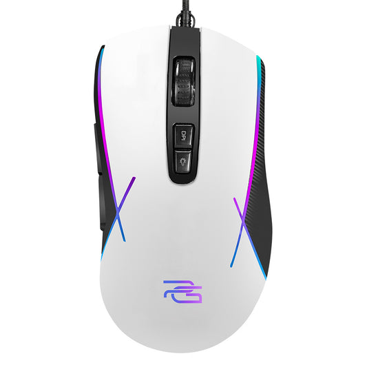 Mouse Gaming Cablato USB Proove Defiant, RGB, 7200DPI, Bianco CMDE00000101