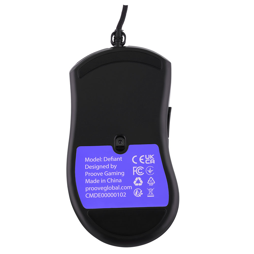 Mouse Gaming Cablato USB Proove Defiant, RGB, 7200DPI, Nero CMDE00000102