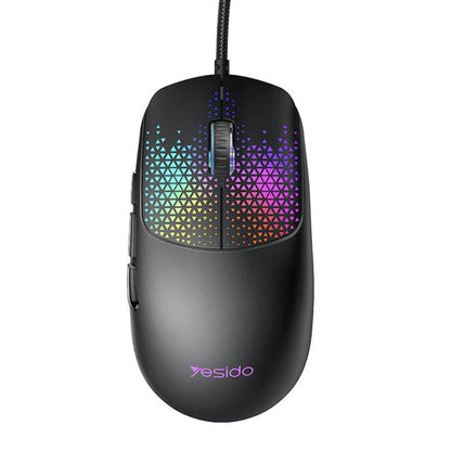Mouse Gaming Cablato USB Yesido KB32, RGB, 7200DPI, Nero