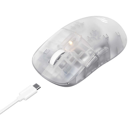 Mouse Gaming Wireless HAVIT MS970WB Pro, 800DPI - 12000DPI, BT / Wi-Fi / Cablato, Bianco Trasparente