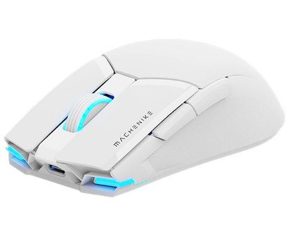 Mouse da gaming wireless Machenike M7 Pro, RGB, 1000 DPI - 26000 DPI, bianco