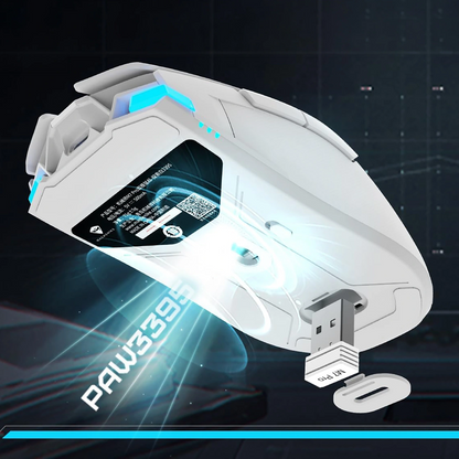 Mouse da gaming wireless Machenike M7 Pro, RGB, 1000 DPI - 26000 DPI, bianco