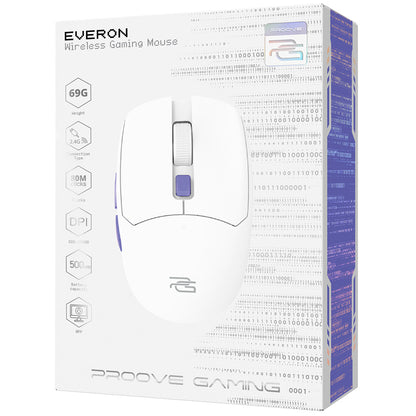 Mouse Gaming Wireless Proove Everon, 800DPI - 10000DPI, Bianco WMEV00022002