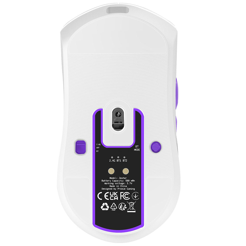 Proove Jester Wireless Gaming Mouse, 800DPI - 26000DPI, OLED Display, White WMJS00022002