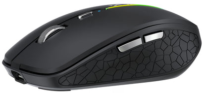 Mouse Gaming Wireless WZK WMGK-1132, 1600DPI, RGB, BT / Wi-Fi, Nero