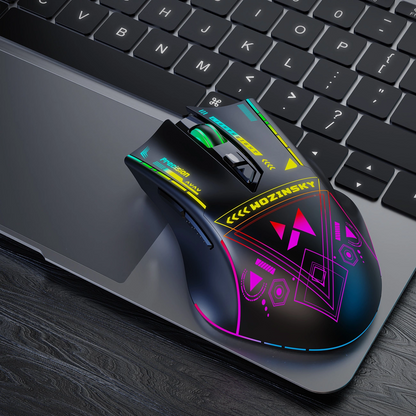 Mouse Gaming Wireless WZK WMGB-3200, 3200DPI, RGB, Nero
