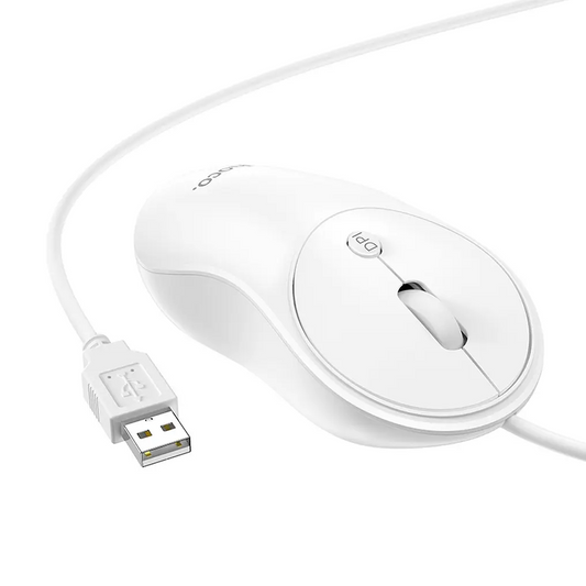 Mouse con filo USB HOCO GM13, 1600DPI, Bianco