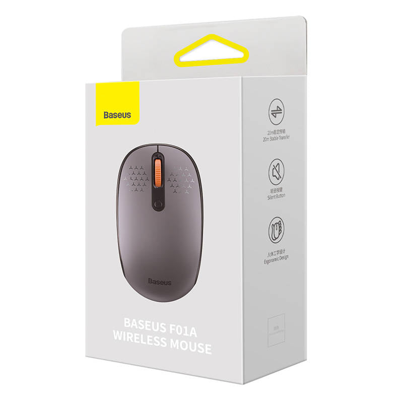 Mouse senza fili Baseus F01A, 1600DPI, grigio B0105555502833-00 