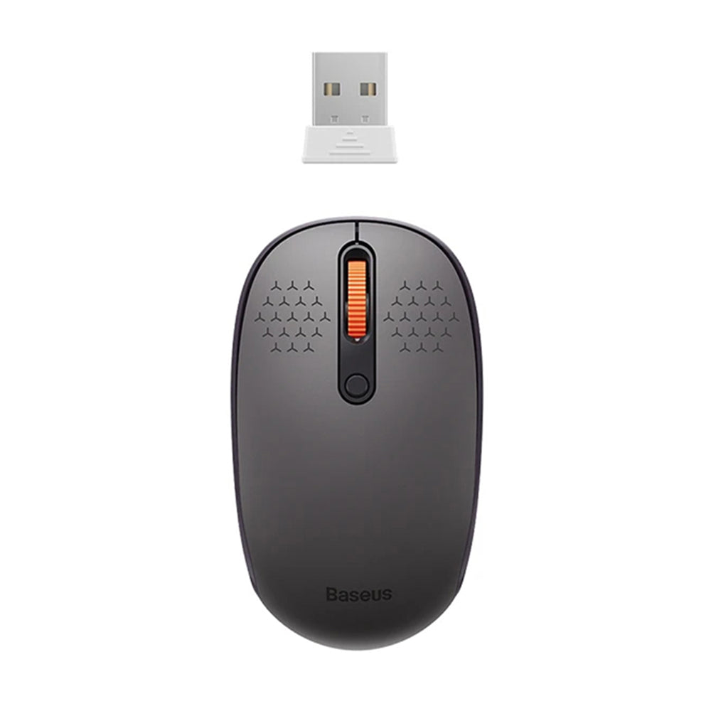 Baseus F01B Mouse senza fili trimodale, 1600DPI, BT / Wi-Fi, grigio B0105555503833-00