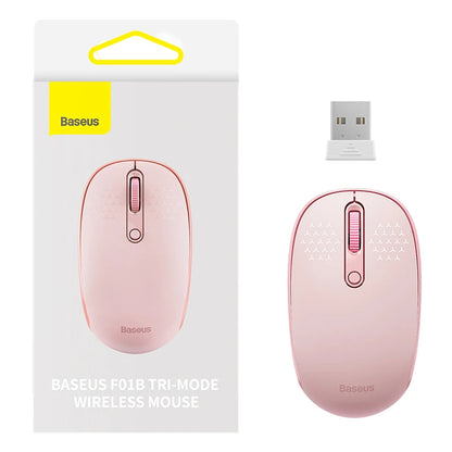 Mouse senza fili Baseus F01B Tri-Mode, 1600DPI, BT / Wi-Fi, rosa B0105555503413-00