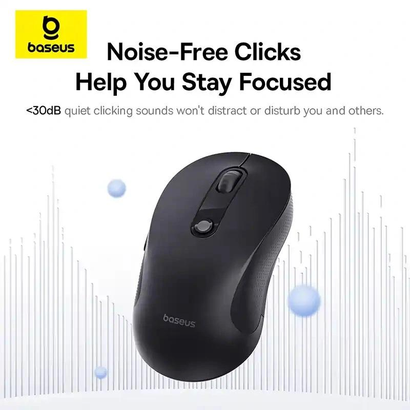 Mouse Wireless Baseus F02, 1600DPI, BT / Wi-Fi, Nero B0203203