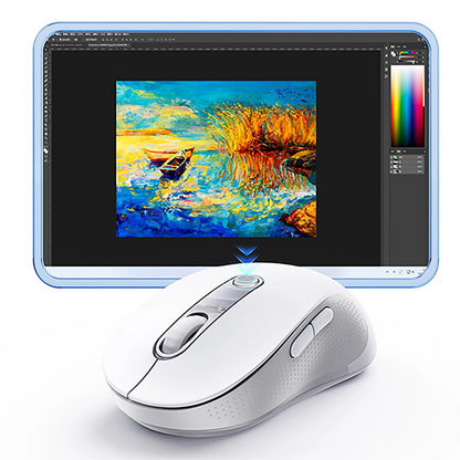 Mouse Wireless Baseus F02, 1600DPI, BT / Wi-Fi, Bianco B0203302