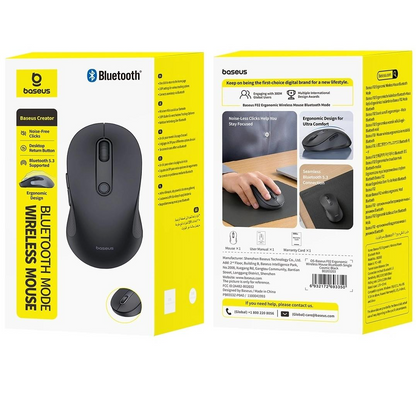 Mouse Wireless Baseus F02, 1600DPI, BT / Wi-Fi, Nero B0203203