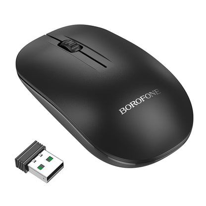 Mouse Wireless Borofone BG14 Planet, 1000DPI, BT / Wi-Fi, Nero