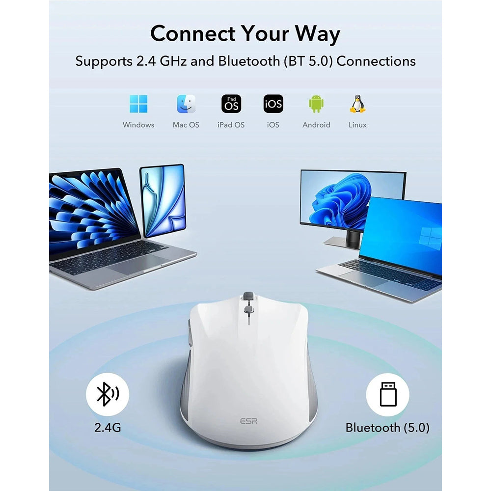 Mouse Wireless ESR MagMouse, 800DPI - 4800DPI, BT / Wi-Fi, Grigio