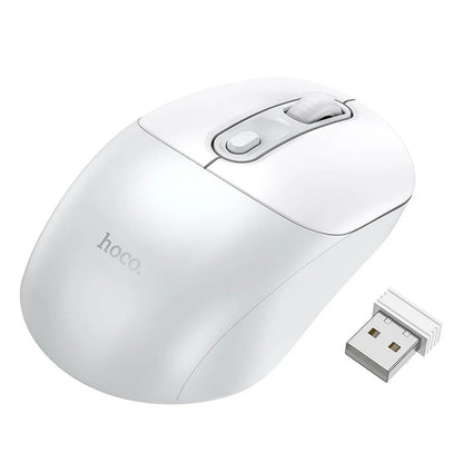 Mouse Wireless HOCO GM28, 1600DPI, Bianco