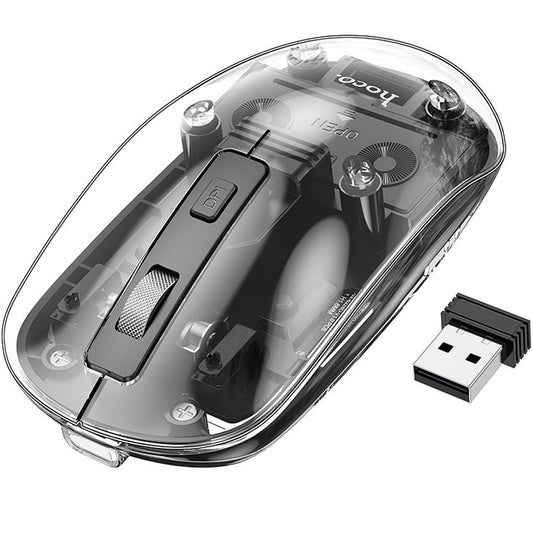 Mouse Wireless HOCO GM29, 1600DPI, BT / Wi-Fi, Nero